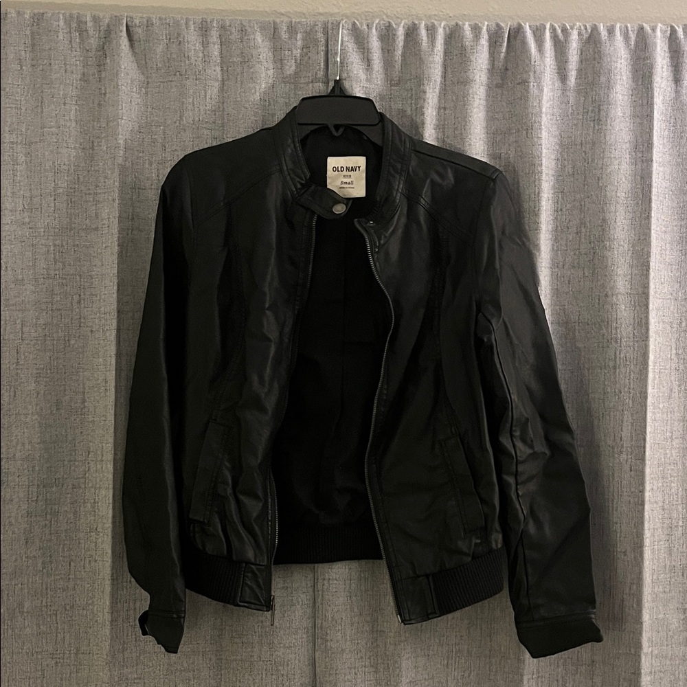 Old Navy Black Leather-Style Jacket